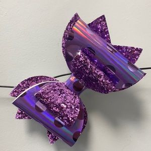 Lavender Dots Hair Bow